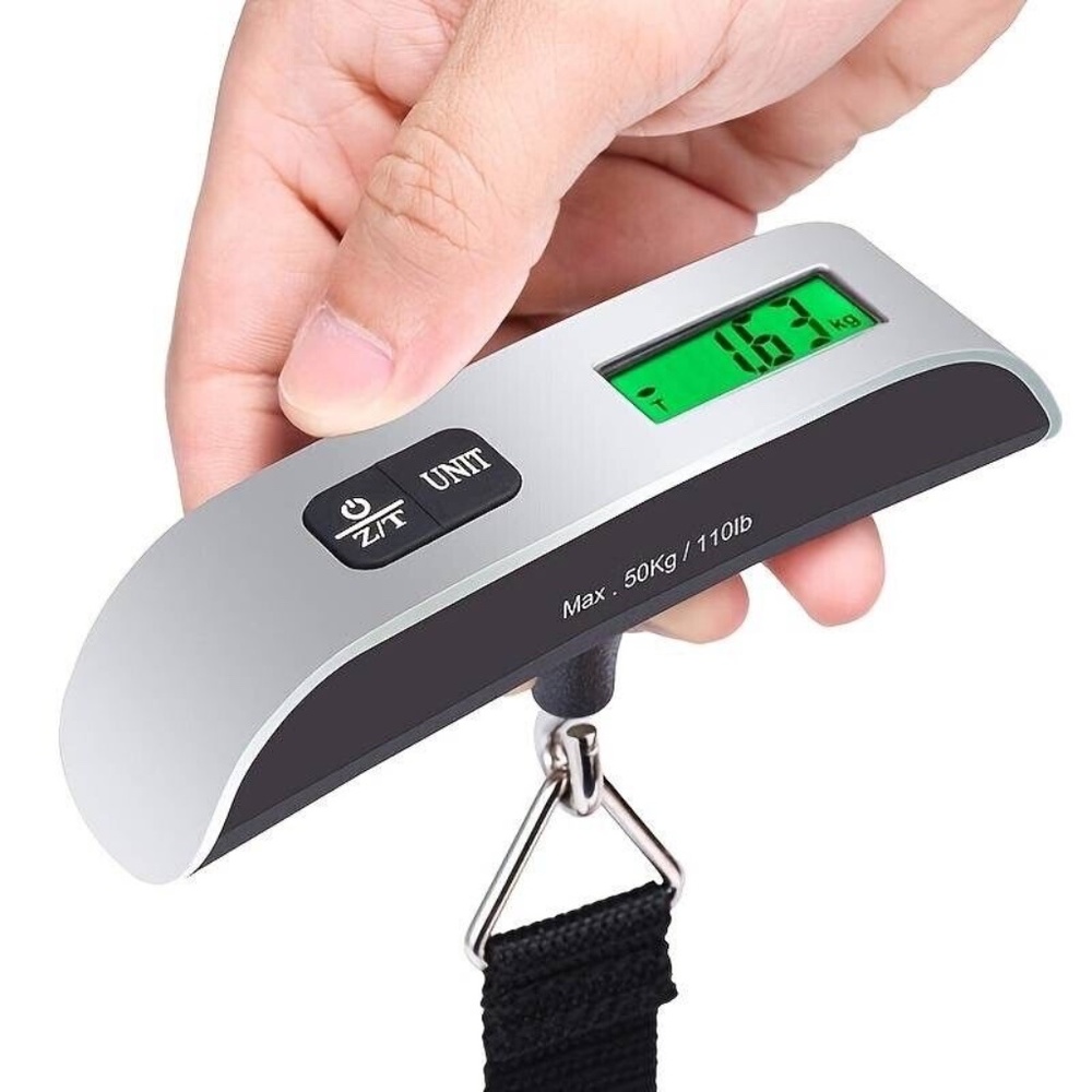 GOXAWEE 110lb/50kg Digital Handheld Luggage Hanging Baggage Scale With Backlight